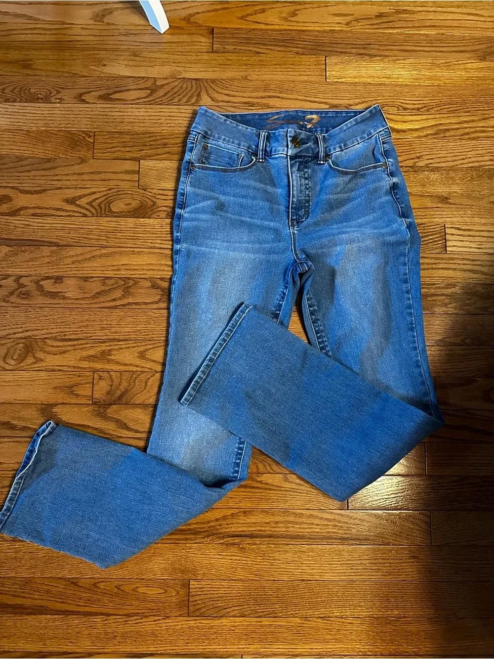 Seven Classic Tummyless High-Rise Slim Boot Blue Women's Jeans_4